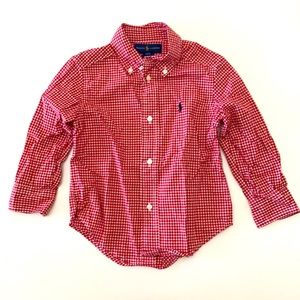2/$20 Ralph Lauren Boys Red Gingham Button Down 2T